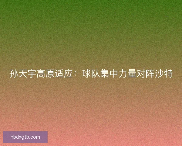 孙天宇高原适应：球队集中力量对阵沙特