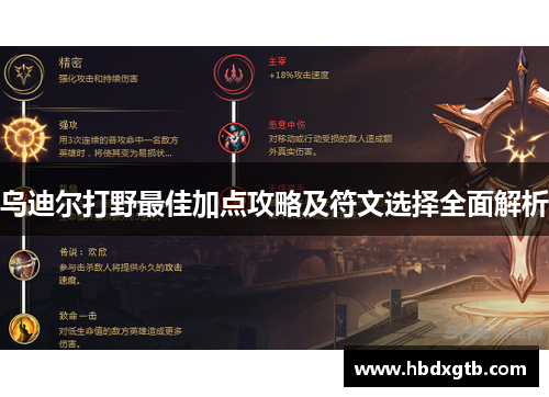 乌迪尔打野最佳加点攻略及符文选择全面解析